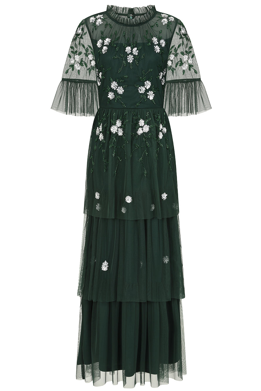 Green Needle Needle And Thread Embroidered Maxi Dress Aurora Gown Green Needle Thread Green Needle Needle And Thread Embroidered Maxi Dress Aurora Gown Green Needle Thread
