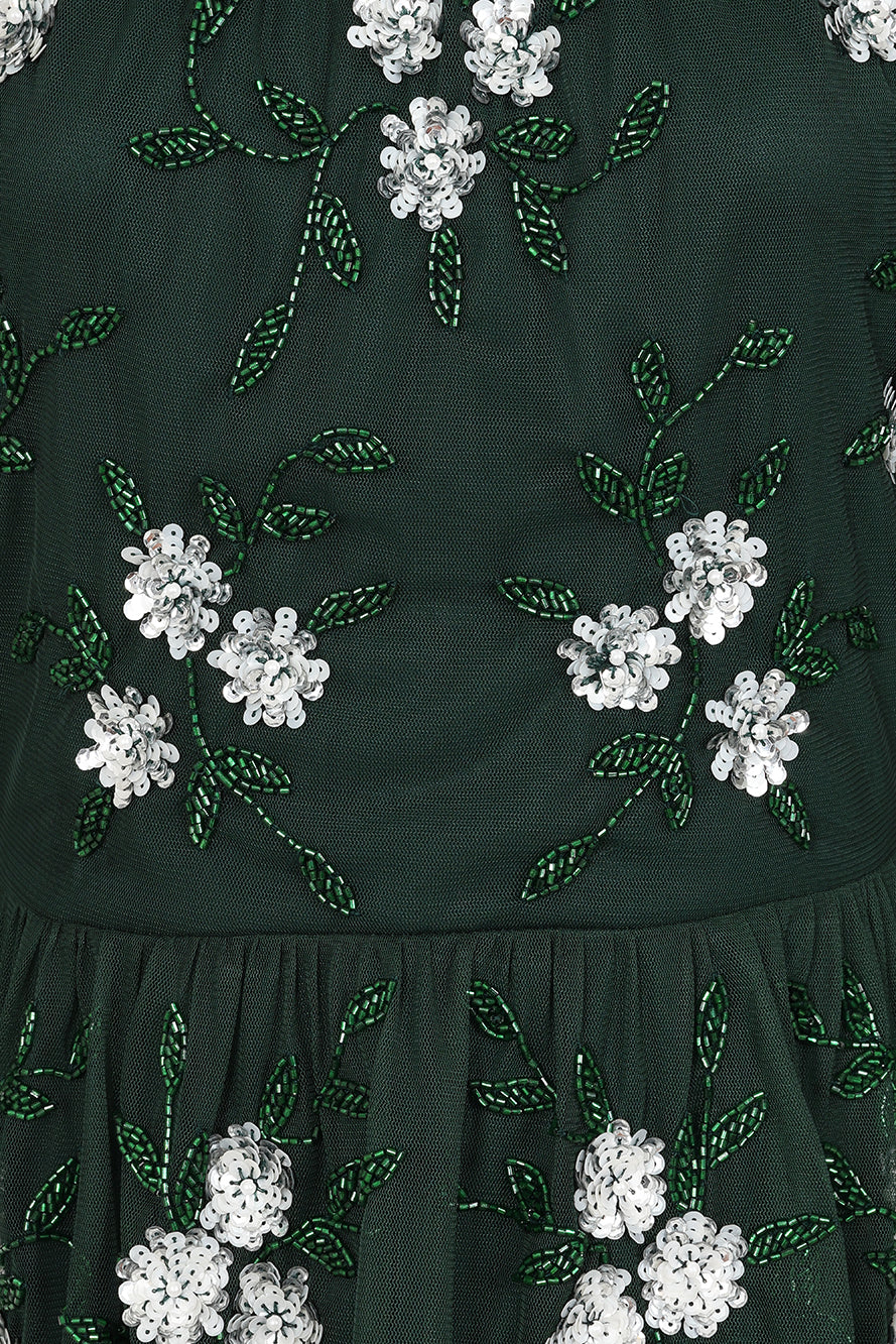 Suki Green Floral Embellished Maxi Dress Frock and Frill Suki Green Floral Embellished Maxi Dress Frock and Frill