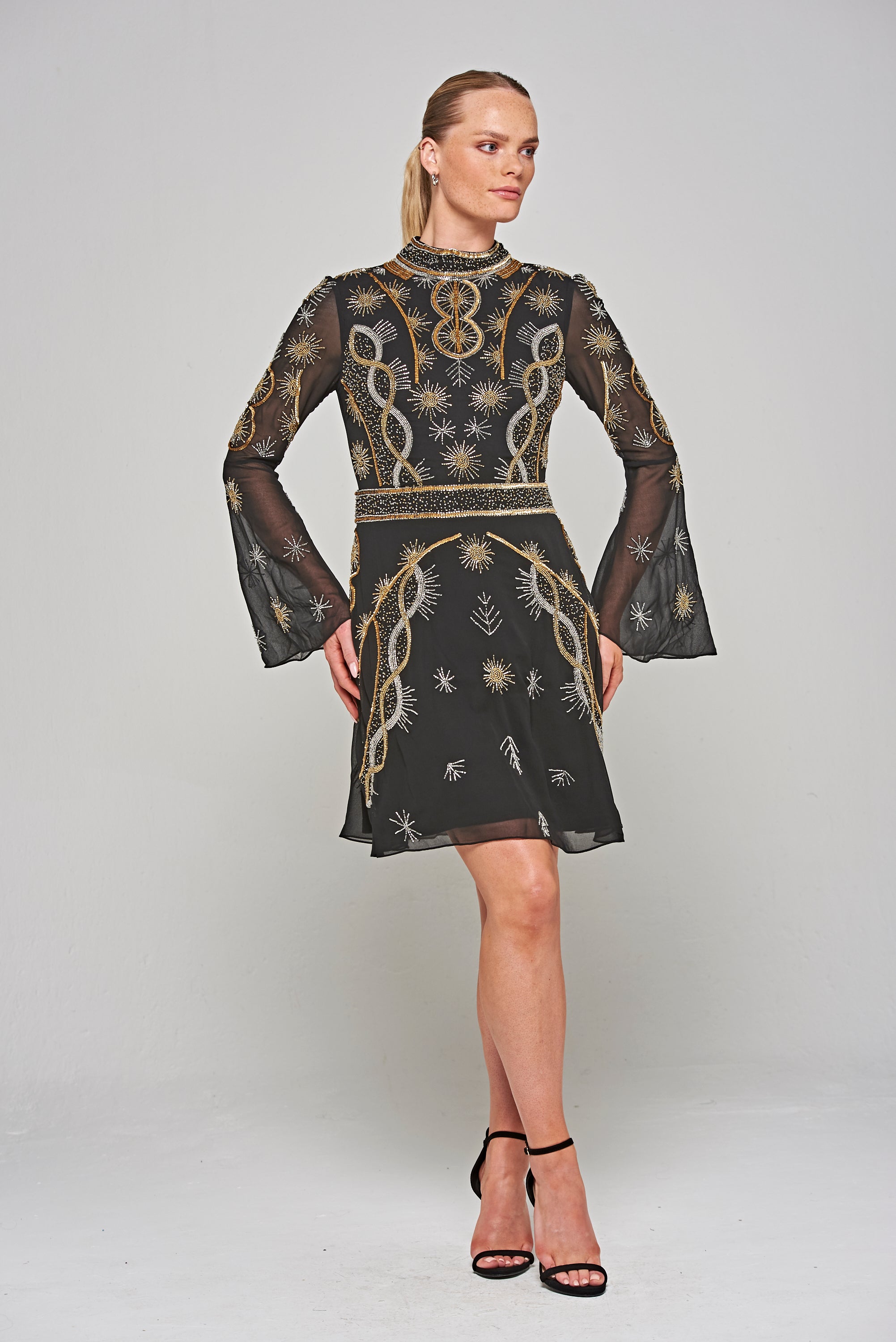 Susanna Black Embellished Mini Dress Frock and Frill Susanna Black Embellished Mini Dress Frock and Frill