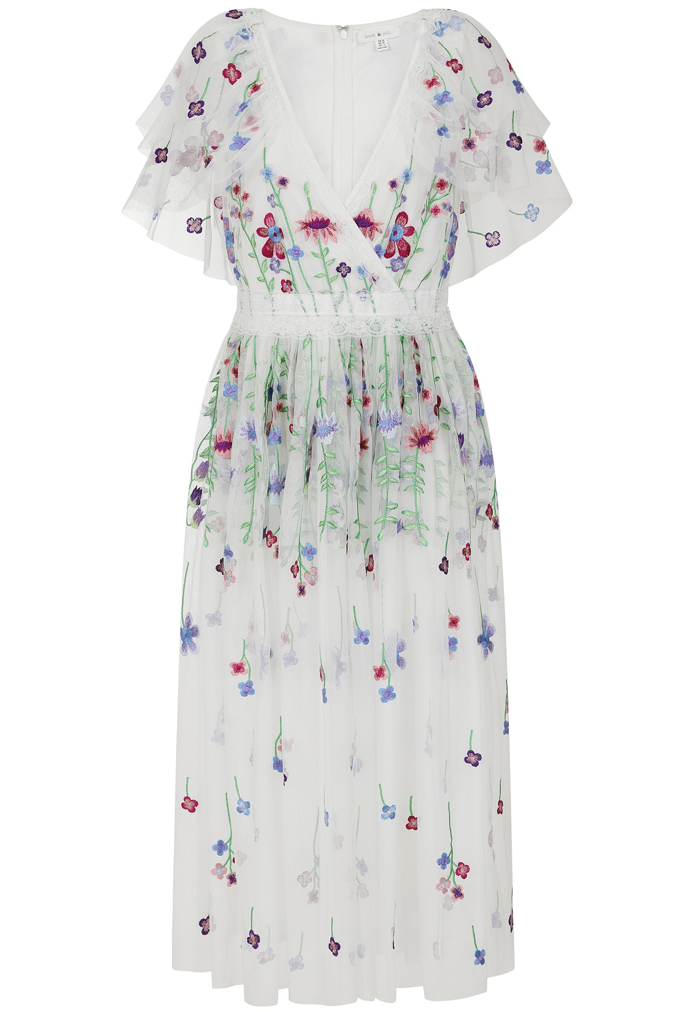 Suzette White Floral Embroidered Midi Dress Suzette White Floral Embroidered Midi Dress