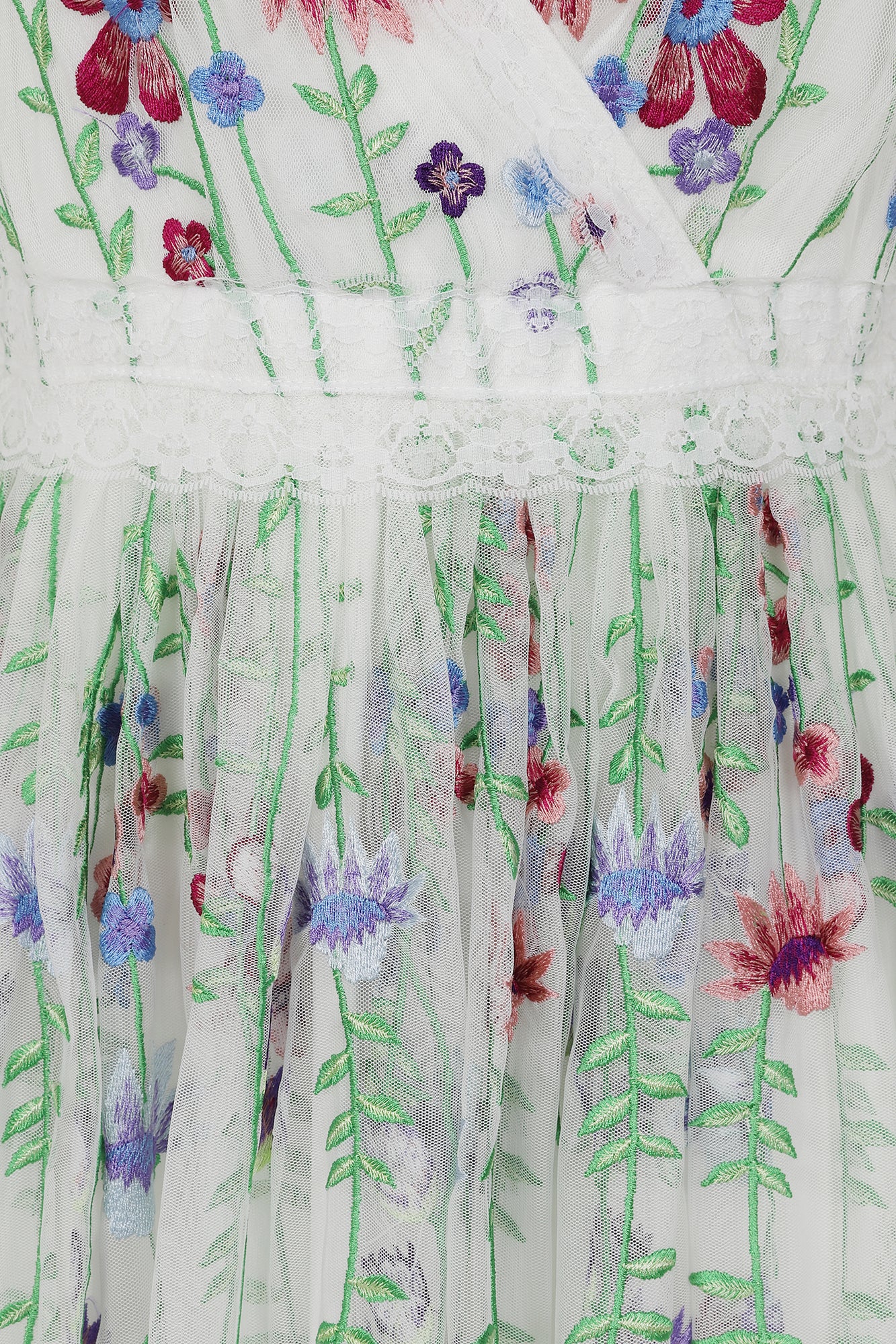 Suzette White Floral Embroidered Midi Dress – Frock and Frill