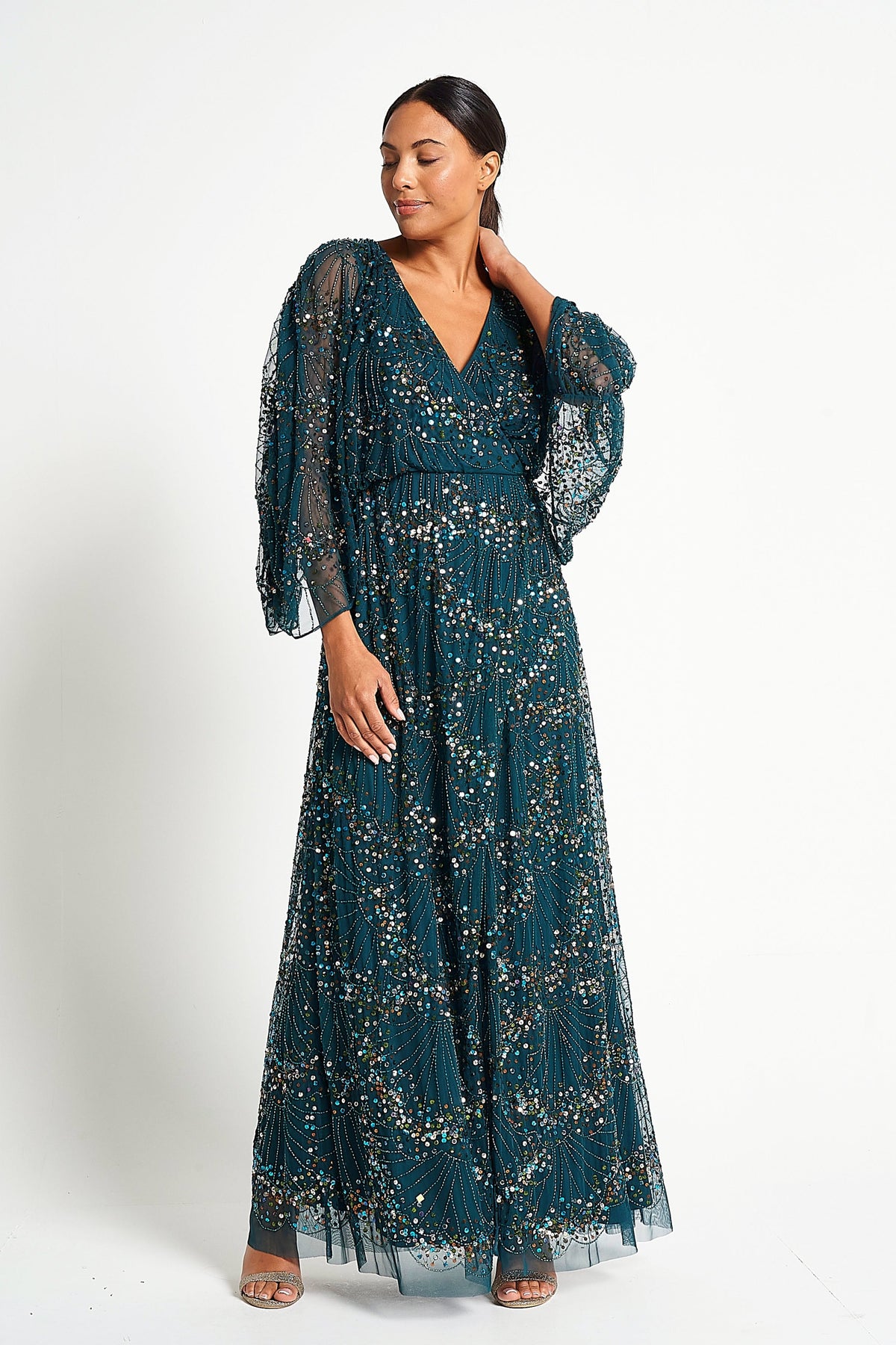 Sylvia Green Sequin Maxi Dress Frock and Frill Sylvia Green Sequin Maxi Dress Frock and Frill