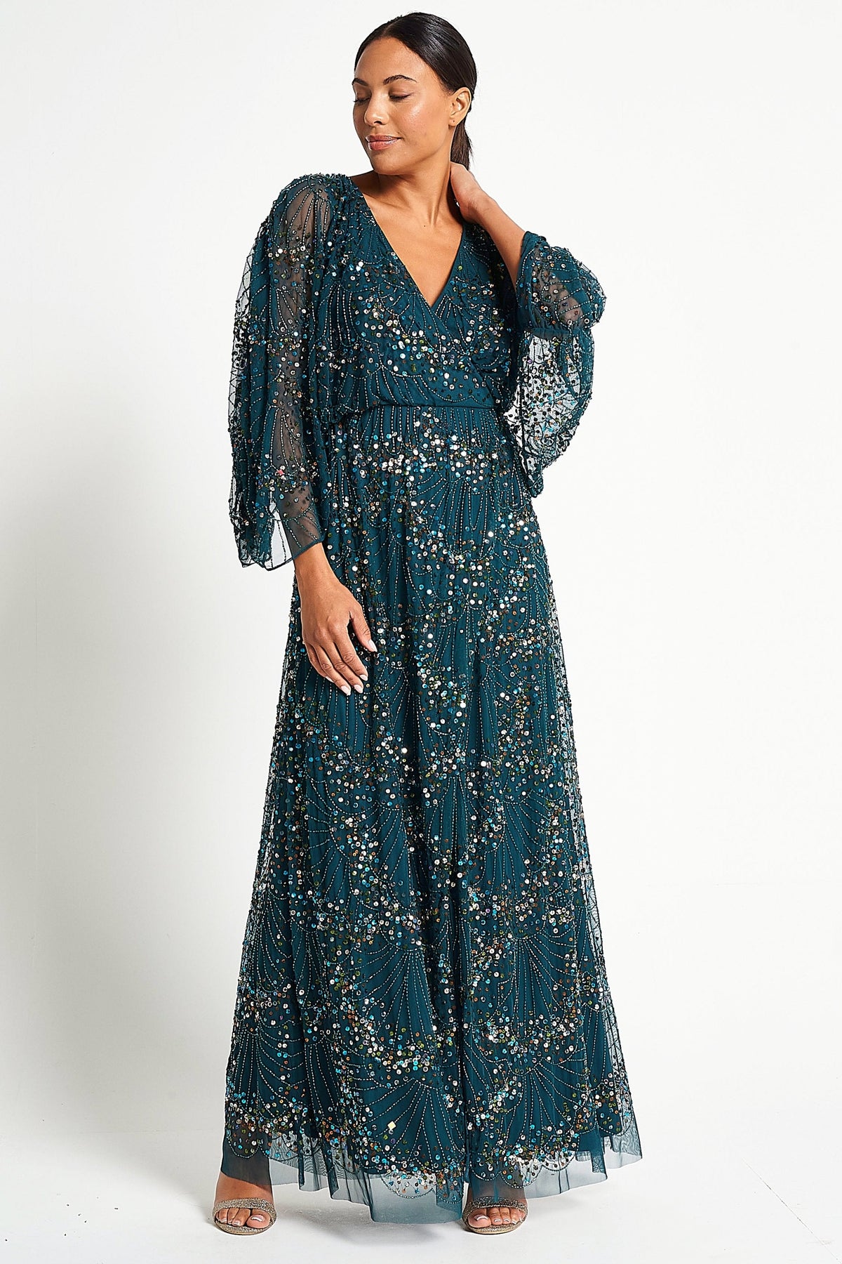Sylvia Green Sequin Maxi Dress – Frock and Frill