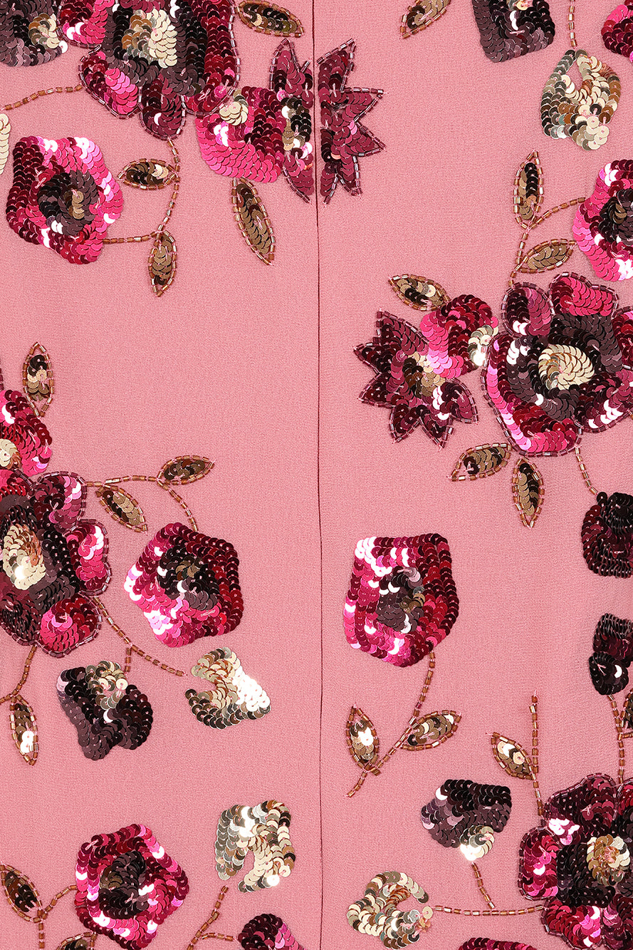Teresa Pink Floral Embellished Maxi Dress
