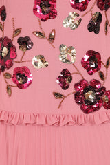 Teresa Pink Floral Embellished Maxi Dress
