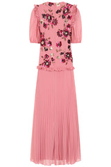 Teresa Pink Floral Embellished Maxi Dress