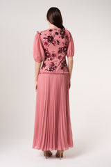 Teresa Pink Floral Embellished Maxi Dress