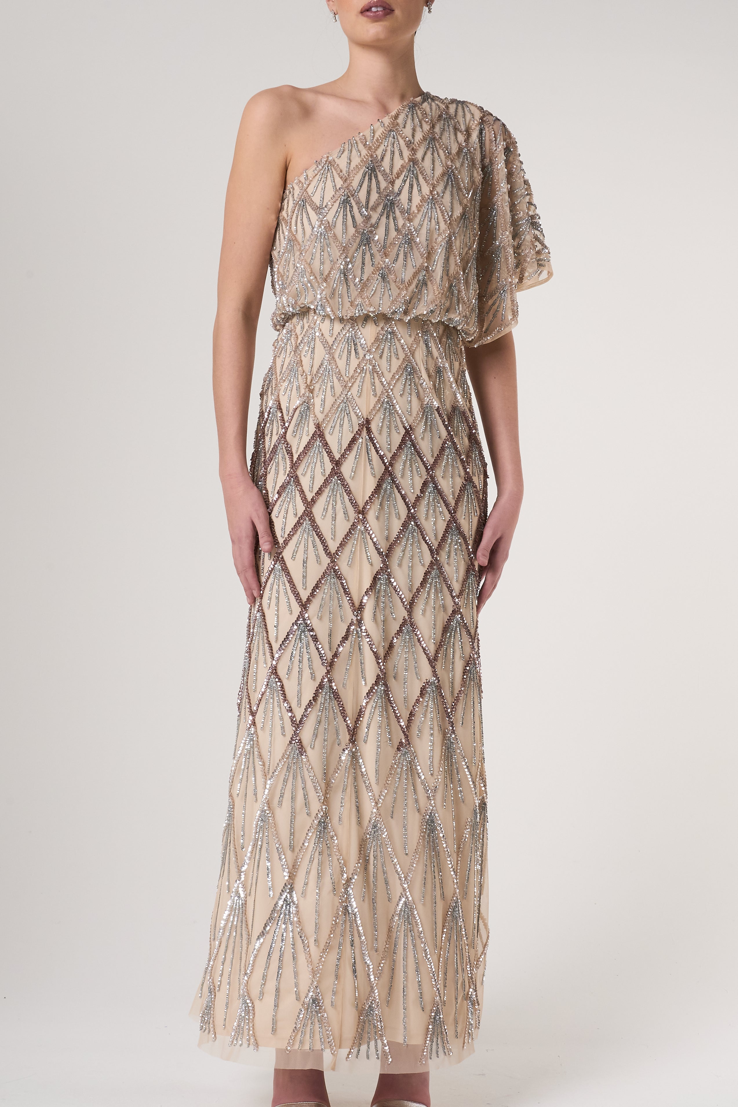 Theodora Embellished One Shoulder Maxi Dress – Frock and Frill Theodora Embellished One Shoulder Maxi Dress – Frock and Frill