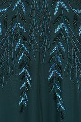 Vanessa Storm Green Embellished Maxi Dress