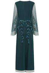 Vanessa Storm Green Embellished Maxi Dress
