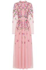 floral embroidered frill maxi dress reviews Women's Floral Embroidered Frill Maxi Dress