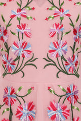 Verena Pink Floral Embroidered Maxi Dress