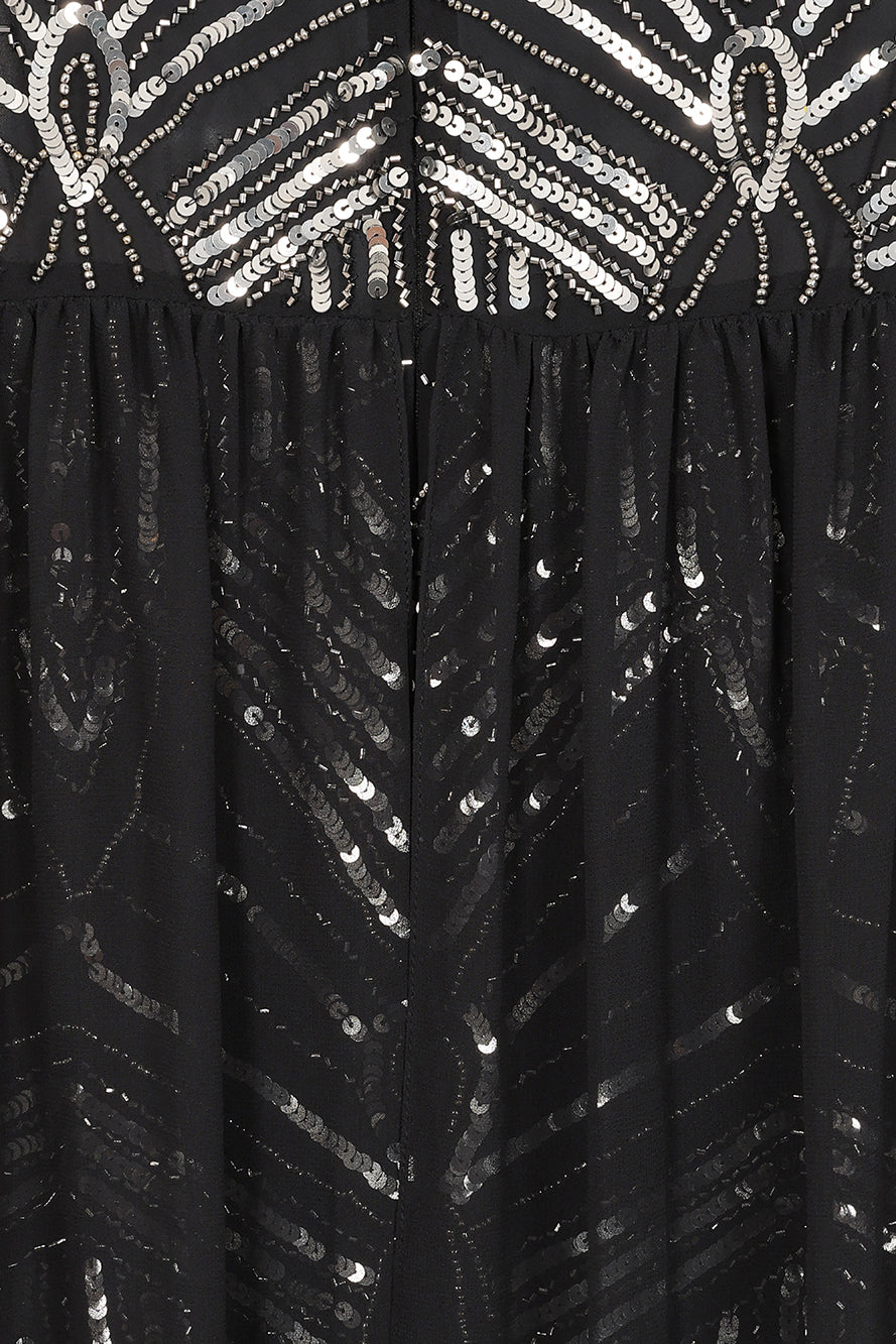 Verna Black Embellished Cape Sleeve Maxi Dress 