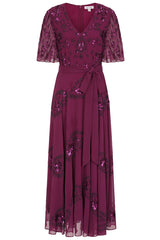 Viola Purple Embellished Midaxi Dress