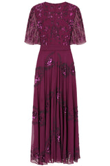 Viola Purple Embellished Midaxi Dress