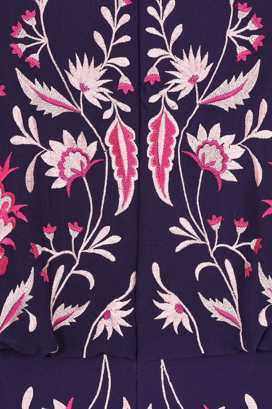 Frock and Frill Viola purple embroidered maxi dress