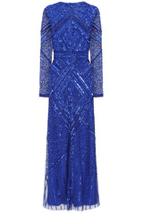 Vivian Blue Embellished Maxi Dress