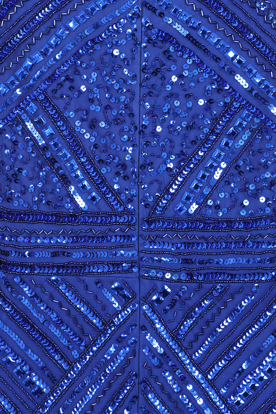 Vivian Blue Embellished Maxi Dress