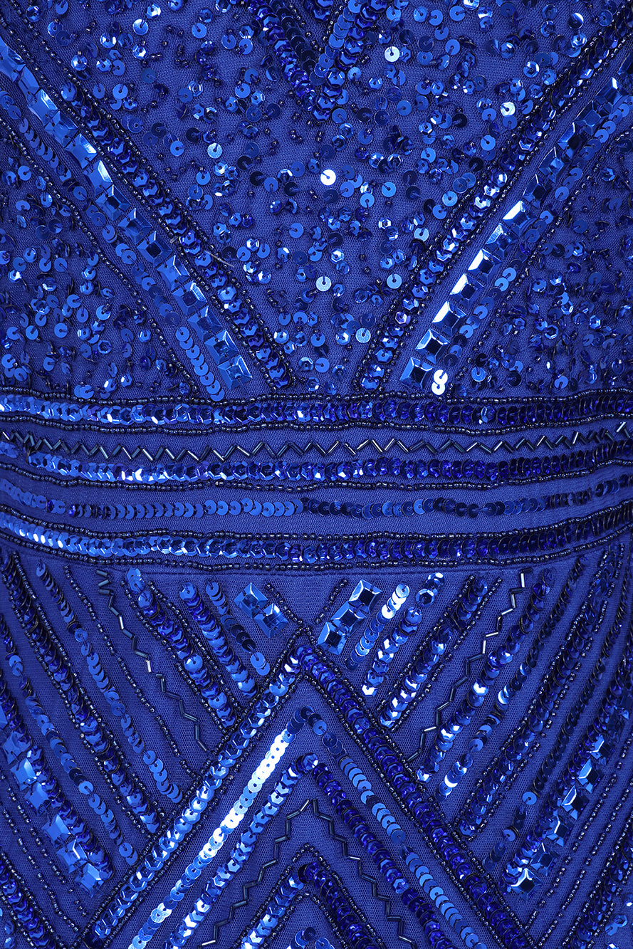 Vivian Blue Embellished Maxi Dress