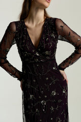 Willow Deep Purple Embellished Maxi Dress