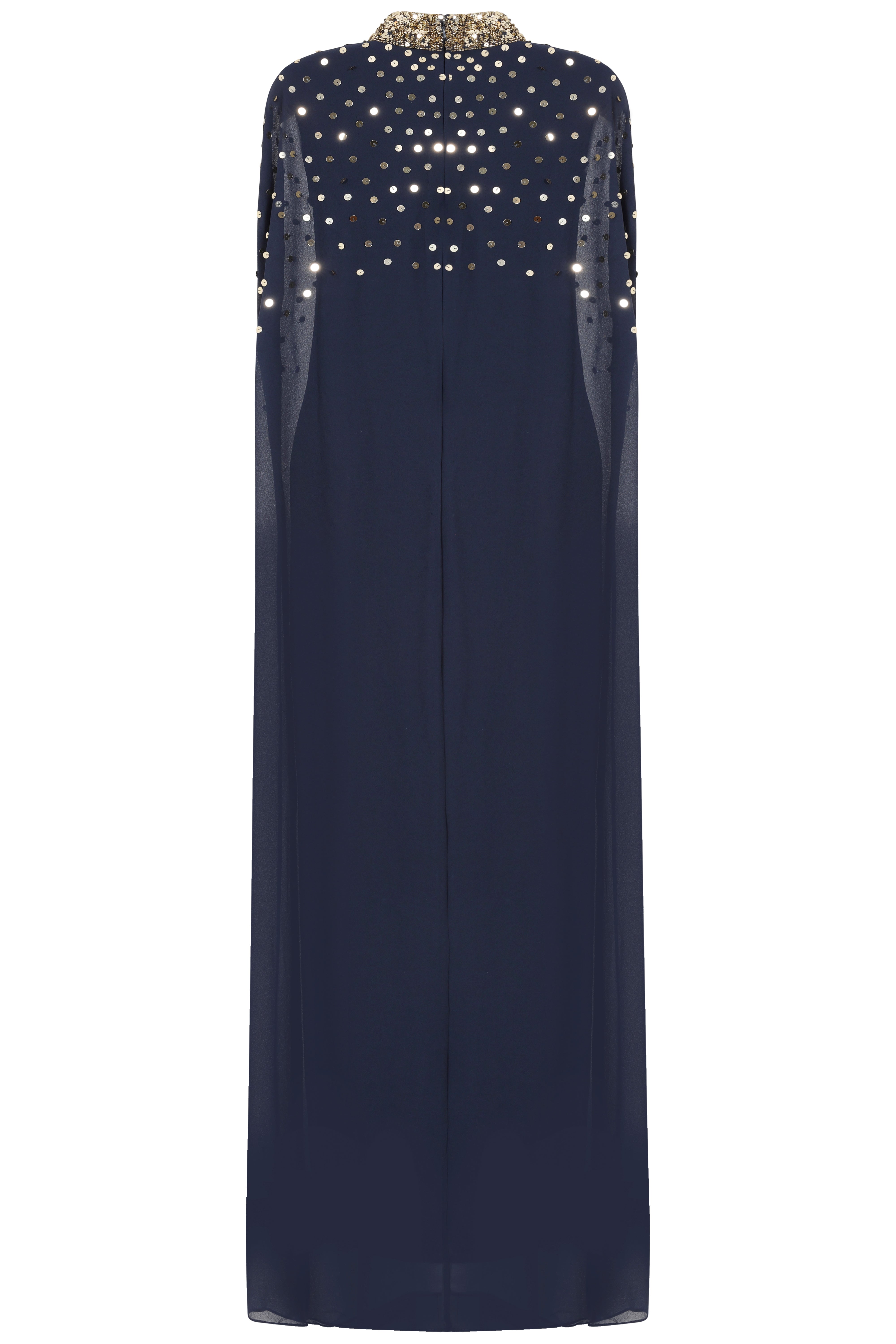 Zadie Navy Gold Embellished Cape Maxi Dress Frock and Frill Zadie Navy Gold Embellished Cape Maxi Dress Frock and Frill