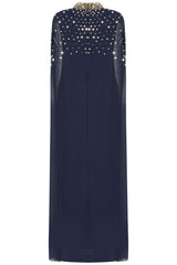 Zadie Navy Gold Embellished Maxi Dress 
