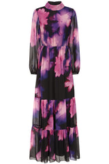 Zahara Black Floral Print Maxi Dress