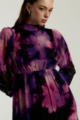 Zahara Black Floral Print Maxi Dress
