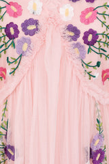 Zaria Blush Floral Embroidered Maxi Dress