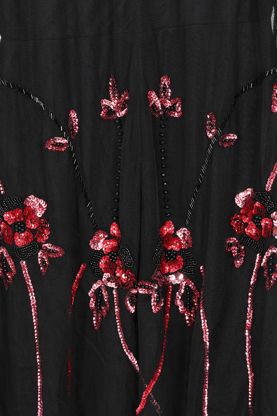 Zola Black Embellished Cape Maxi Dress 