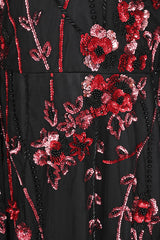 Zola Black Embellished Cape Maxi Dress 