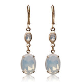 White Opal Oval Stone Earrings