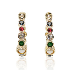 Cordelia Crystal Jewel Hoop Earrings