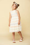 Corinne Rainbow Lace Trim Dress