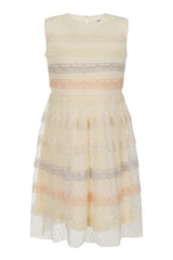 Corinne Rainbow Lace Trim Dress