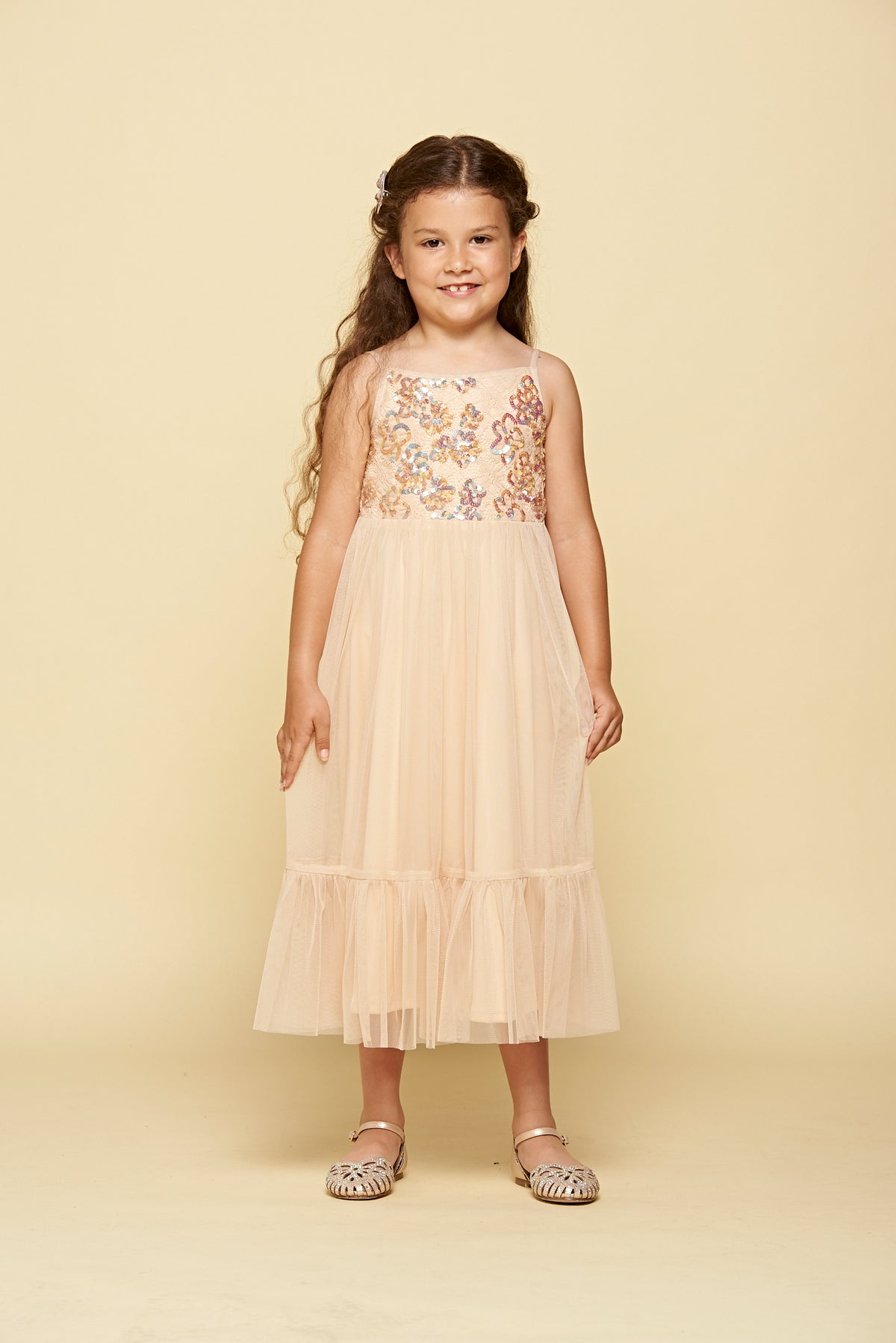 Nola Sequin Bodice Dress with Tiered Skirt