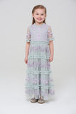 Kai Embroidered Dress with Tiered Skirt