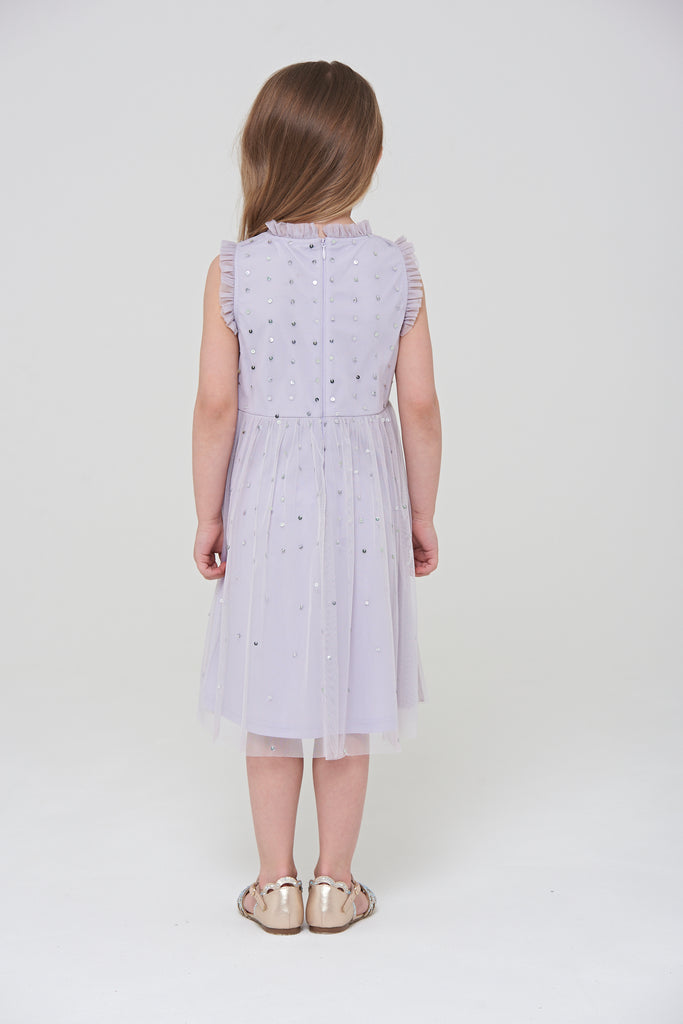 Alma Sequin Dress with Ruffle Trim