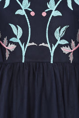 Eden Navy Floral Embroidered Dress