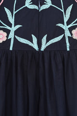 Eden Navy Floral Embroidered Dress