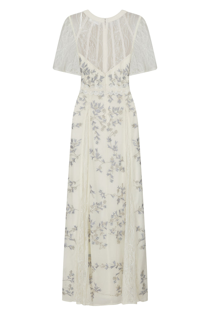Jasmine Short Sleeved Embroidered Maxi Dress - White – Frock and Frill