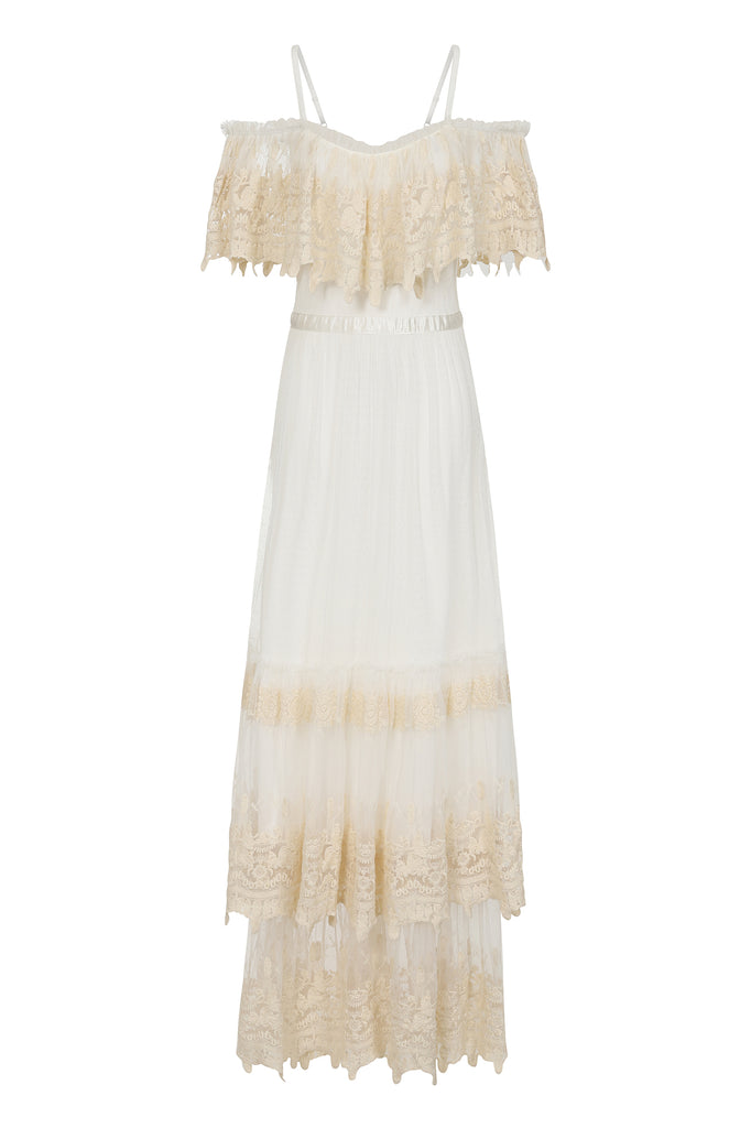 Abigail White Lace Maxi Dress