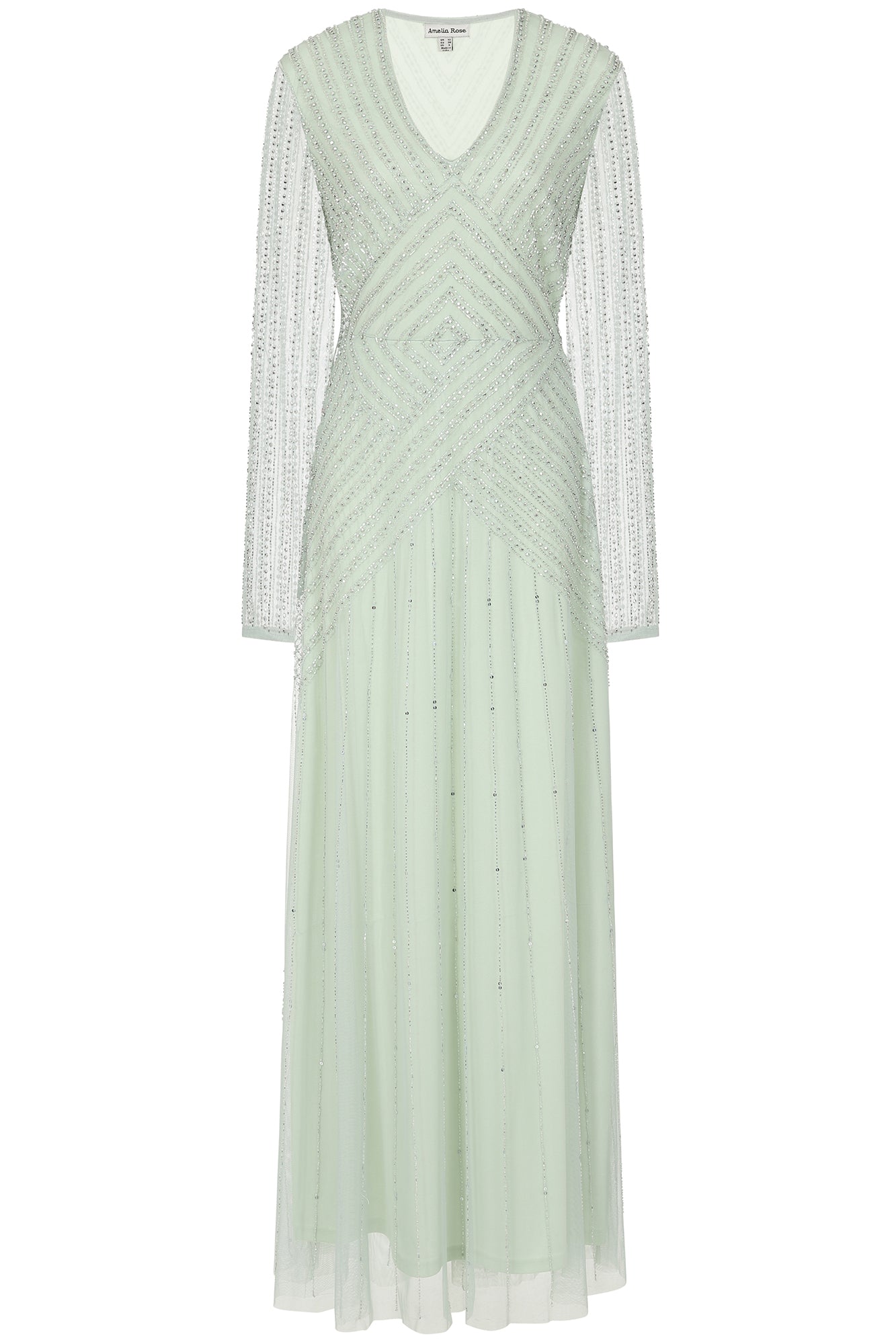 Alberta Embellished Maxi in Seafoam Green