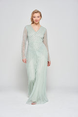 Alberta Embellished Maxi in Seafoam Green