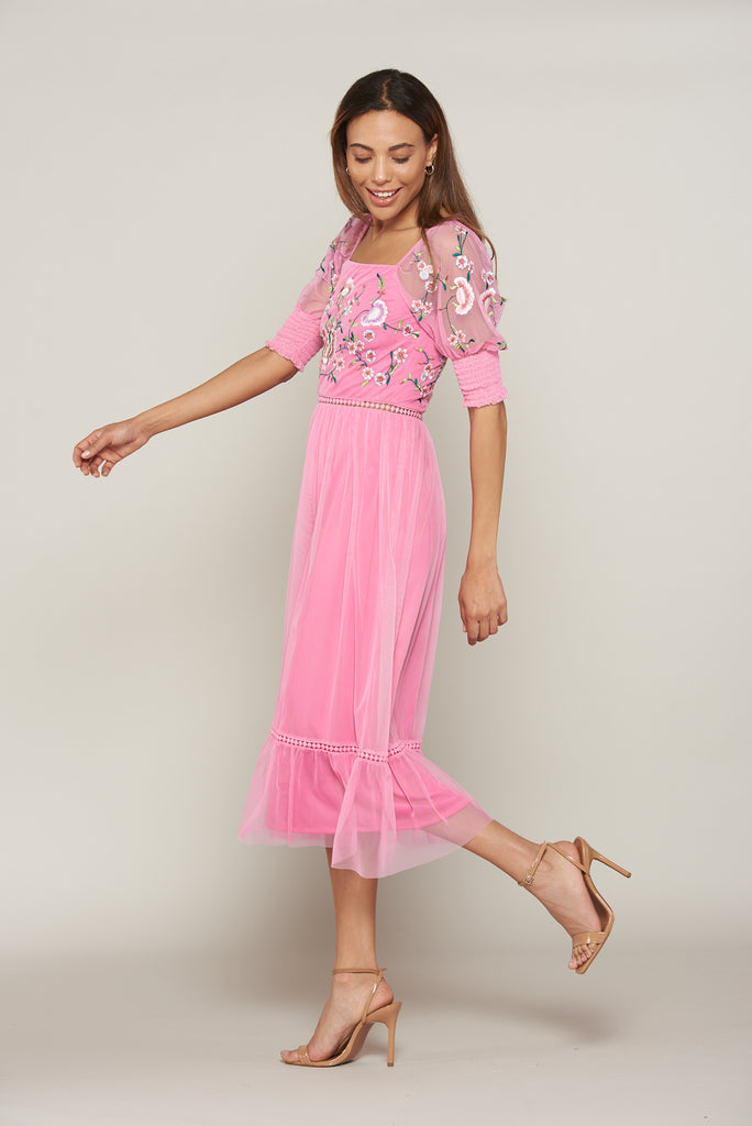 Betony Pink Embroidered Dress