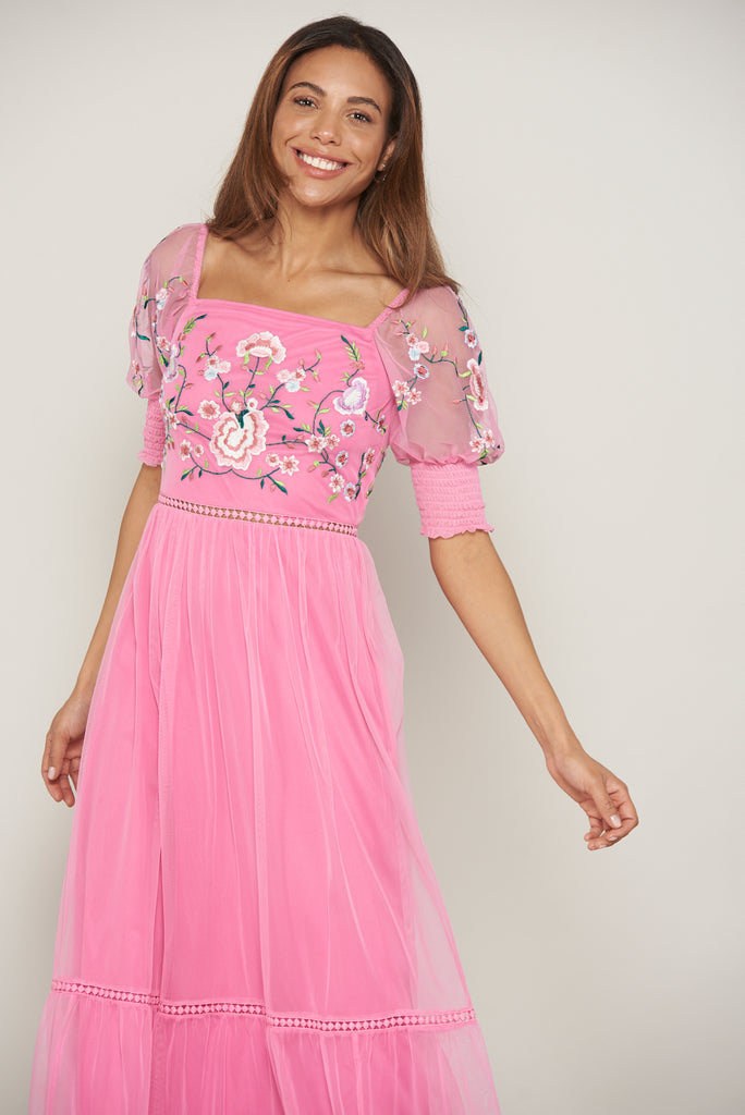 Betony Pink Embroidered Dress
