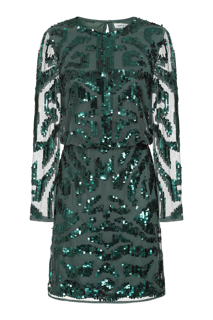 Bryony Sequin Dress - Green