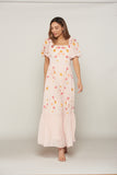 Caltha Floral Embroidered Maxi Dress with Square Neckline [FINAL SALE/CLEARANCE]*