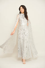 Calytrix Embellished Maxi Dress in Grey