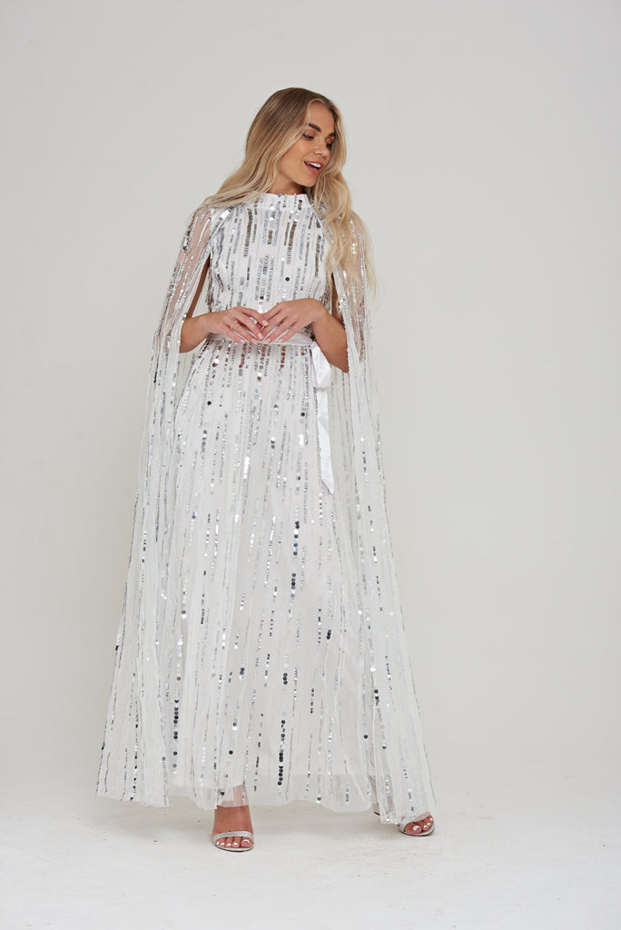 Calytrix Embellished Maxi Dress in White
